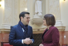 1. februar 2017. Predsednica Narodne skupštine Maja Gojković i predsednik Vlade Grčke Aleksis Cipras